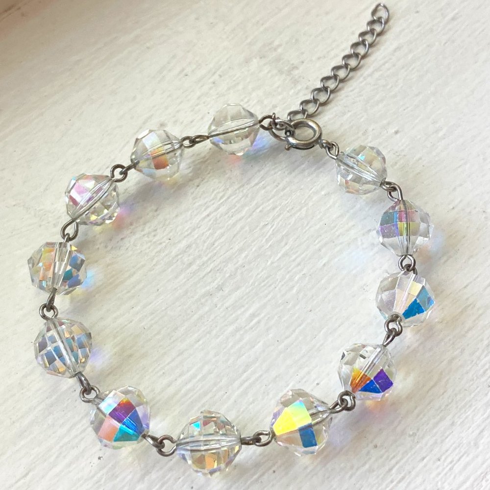 Clear Glass Disco Ball Bracelet